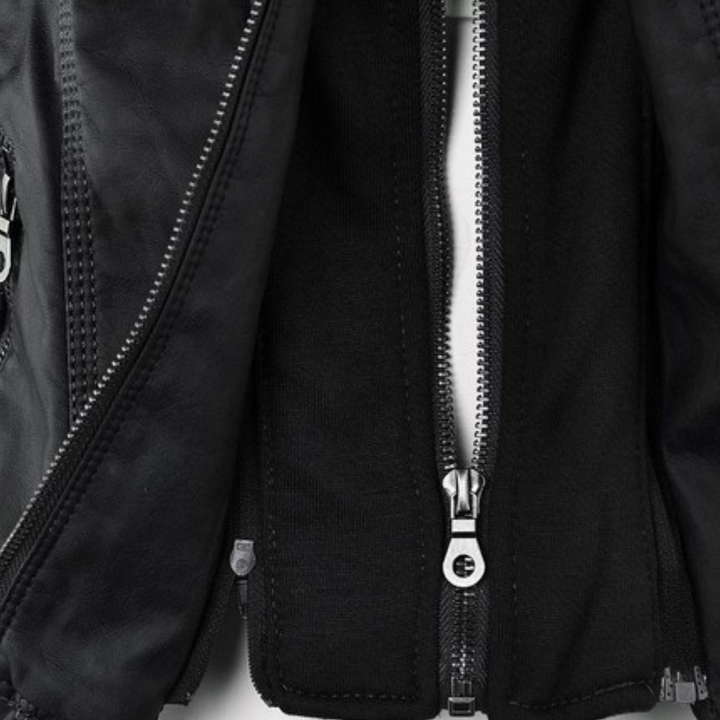 Leather Jacket with Hood