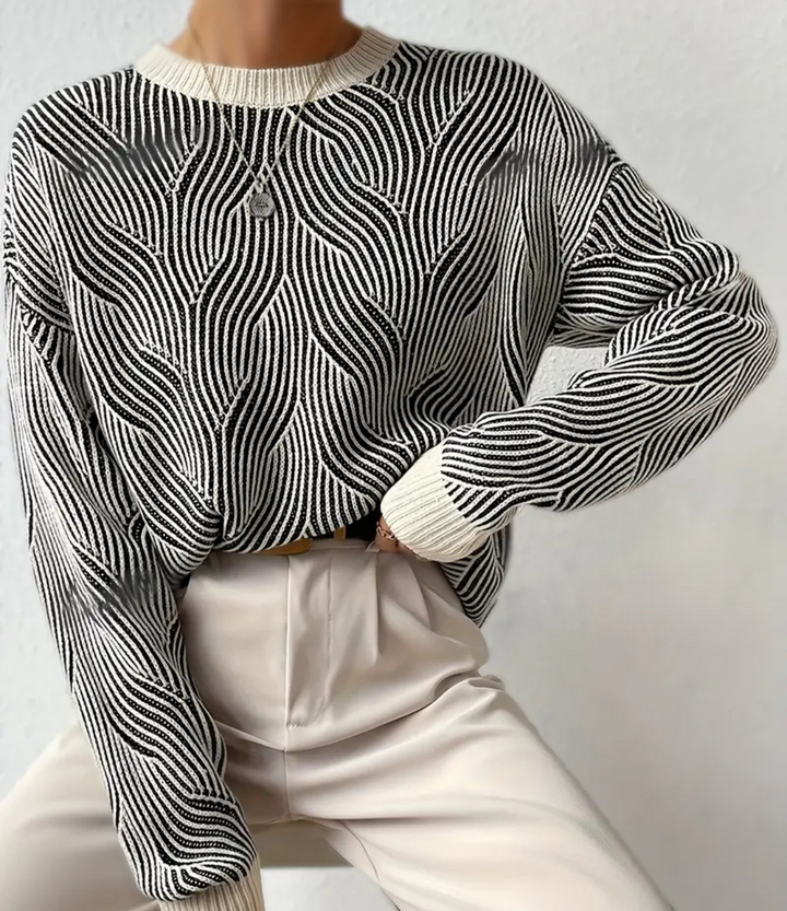 Black and White Knit Sweater