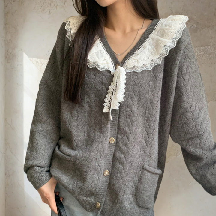 Elegant Cardigan with Romantic Details
