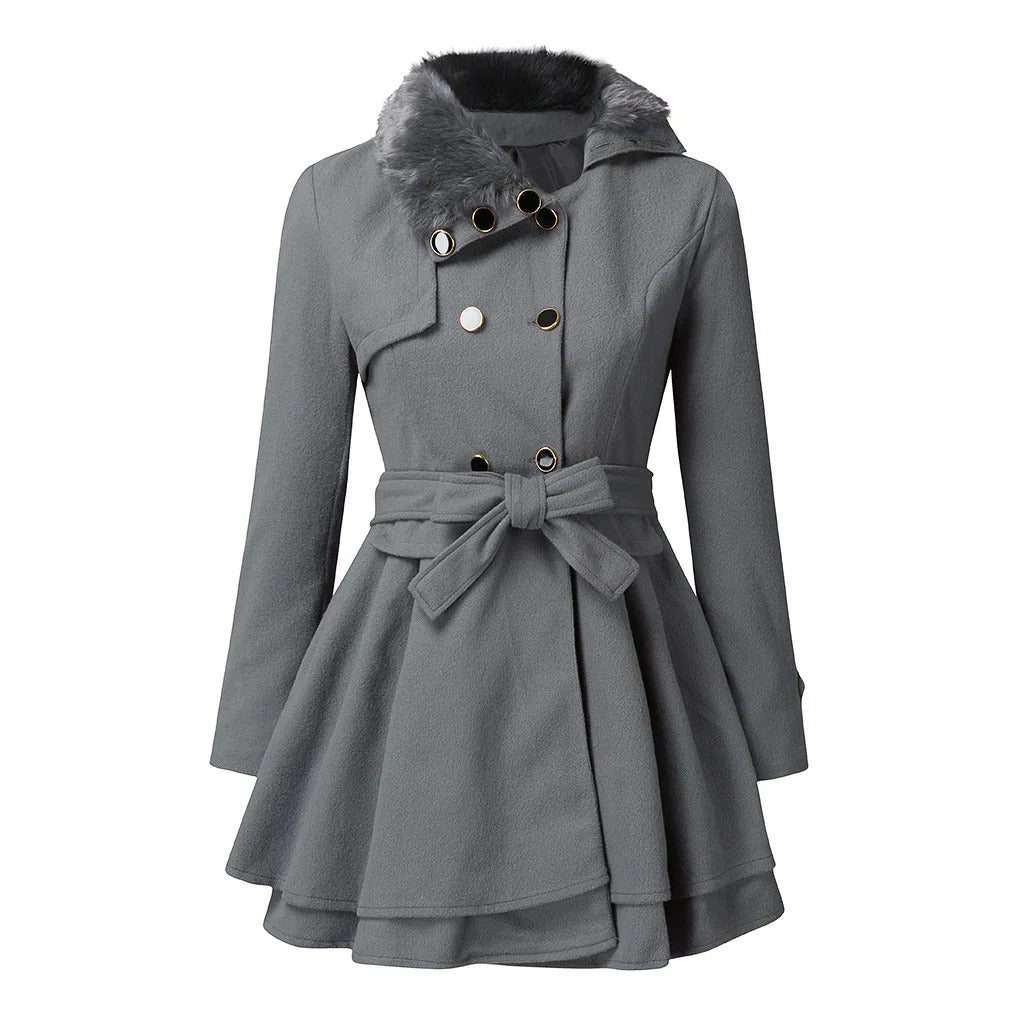 Trench Coat with Vegan Fur