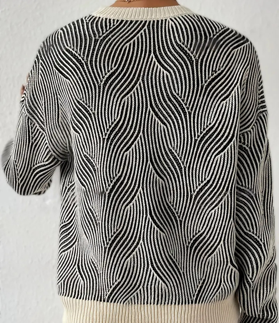 Black and White Knit Sweater