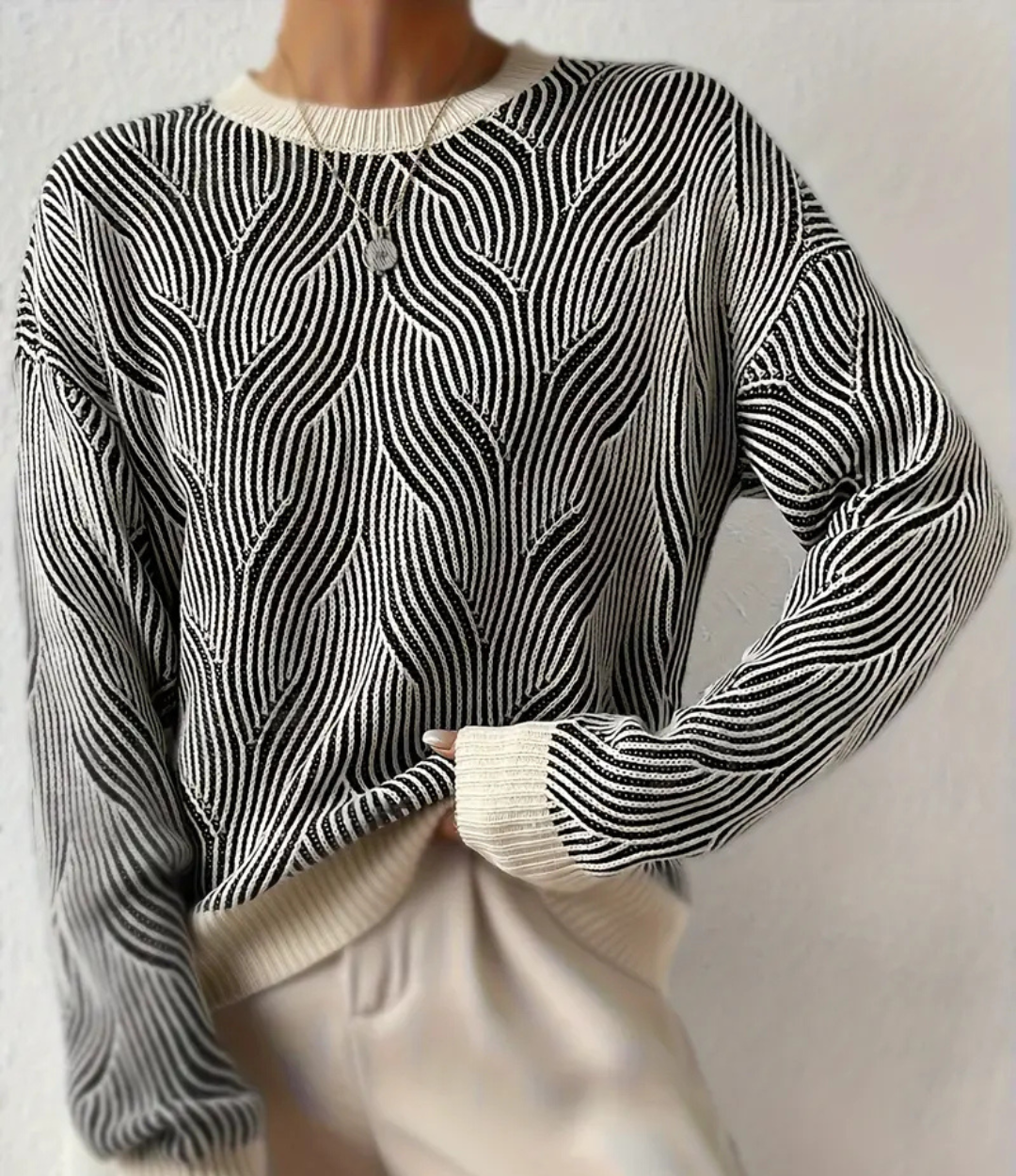 Black and White Knit Sweater