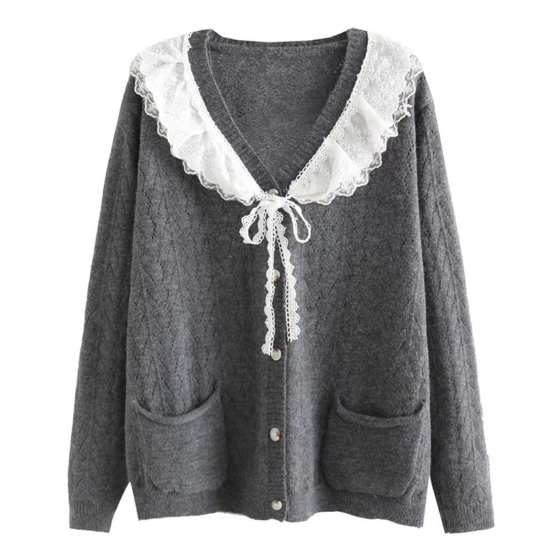 Elegant Cardigan with Romantic Details
