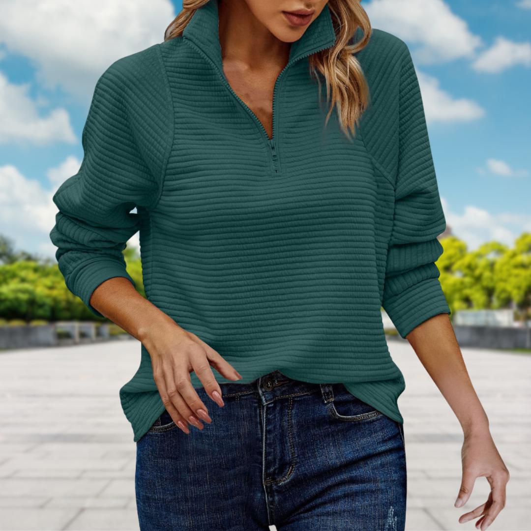 Elegant Zip-Up Sweatshirt