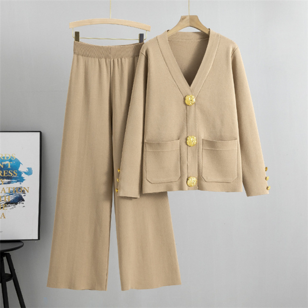 Golden Detail Knit Set
