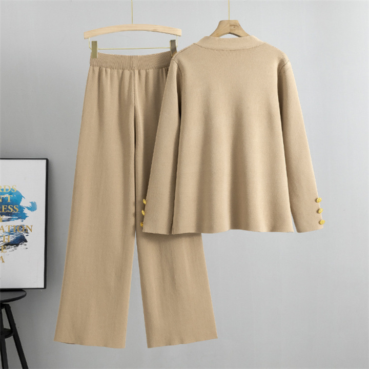 Golden Detail Knit Set