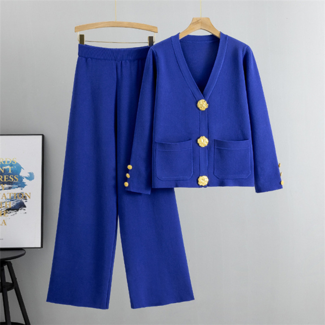 Golden Detail Knit Set