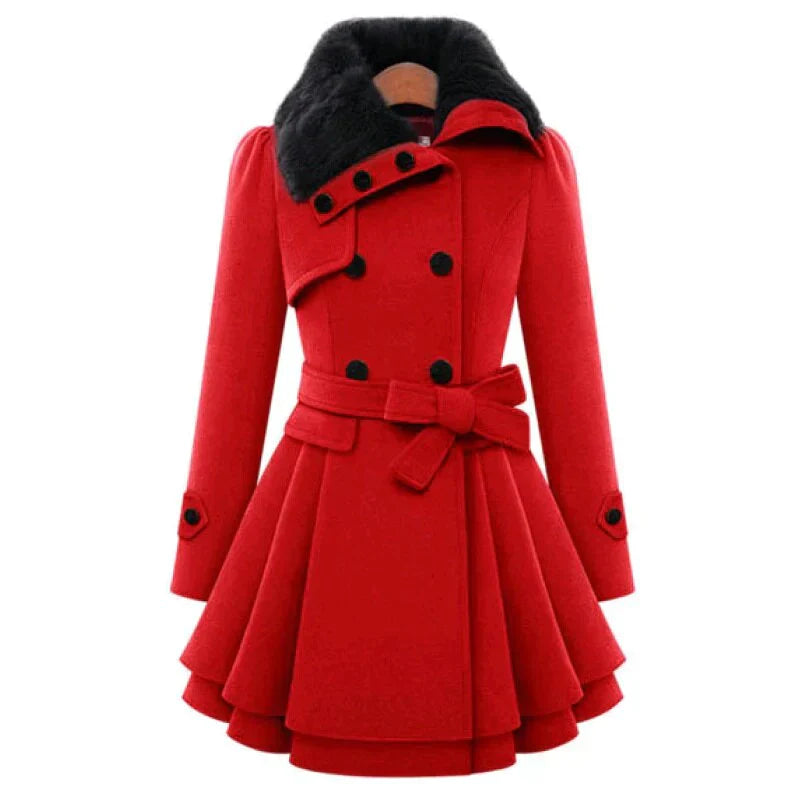 Trench Coat with Vegan Fur