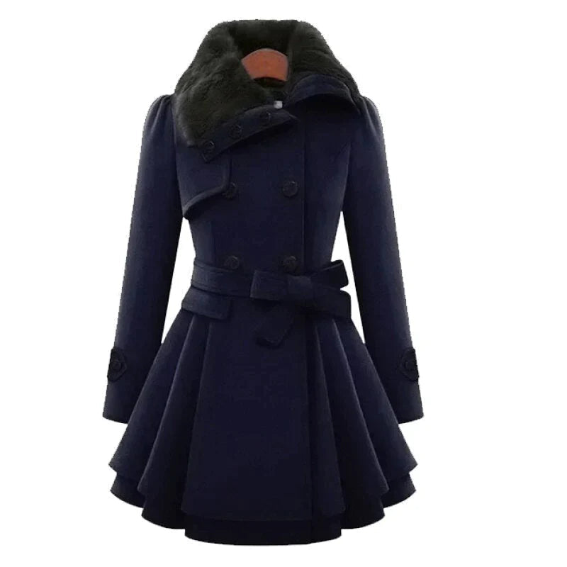 Trench Coat with Vegan Fur