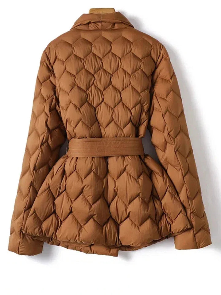 Quilted Coat with Belt