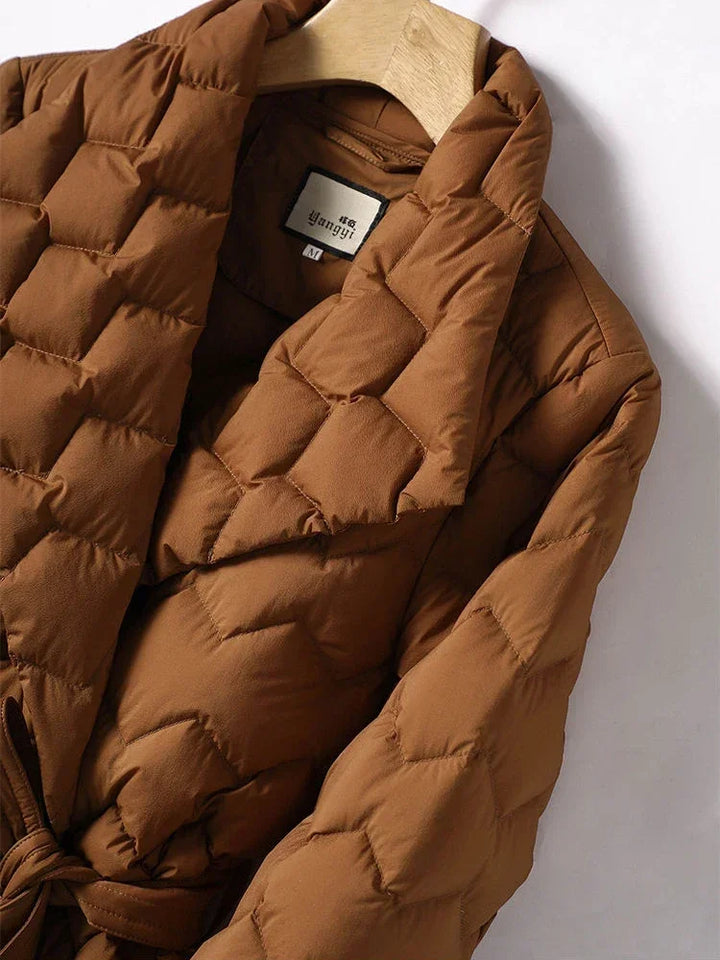 Quilted Coat with Belt