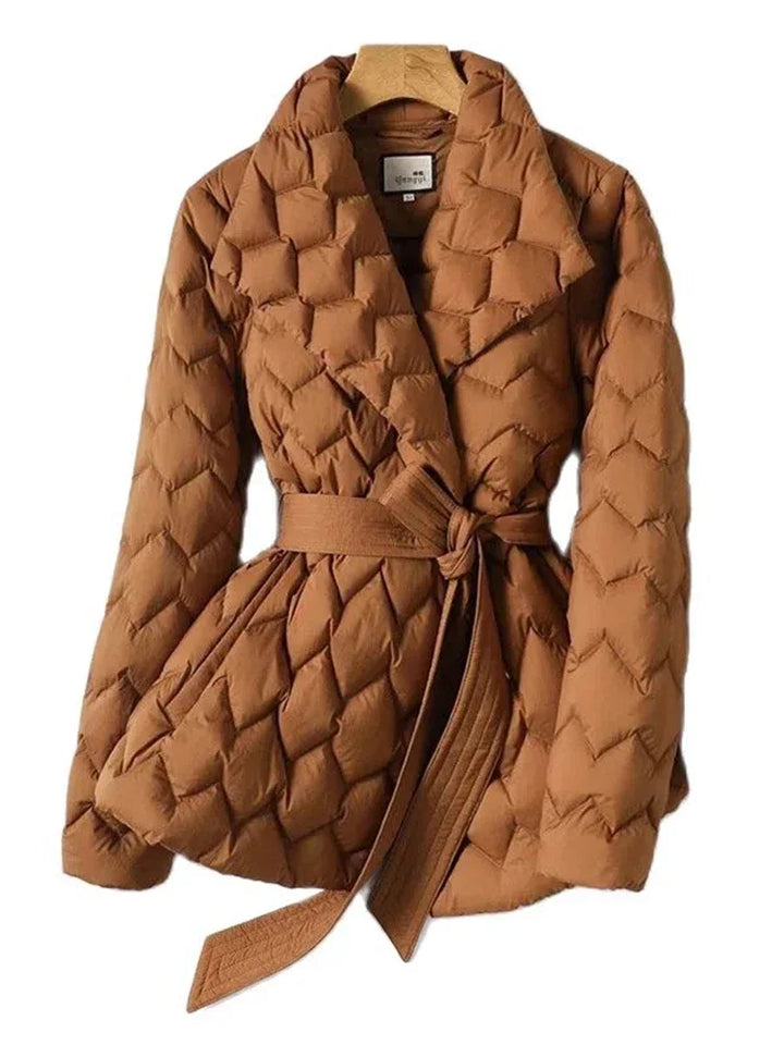 Quilted Coat with Belt