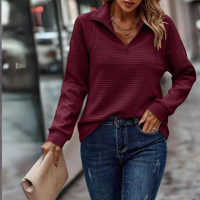 Elegant Zip-Up Sweatshirt
