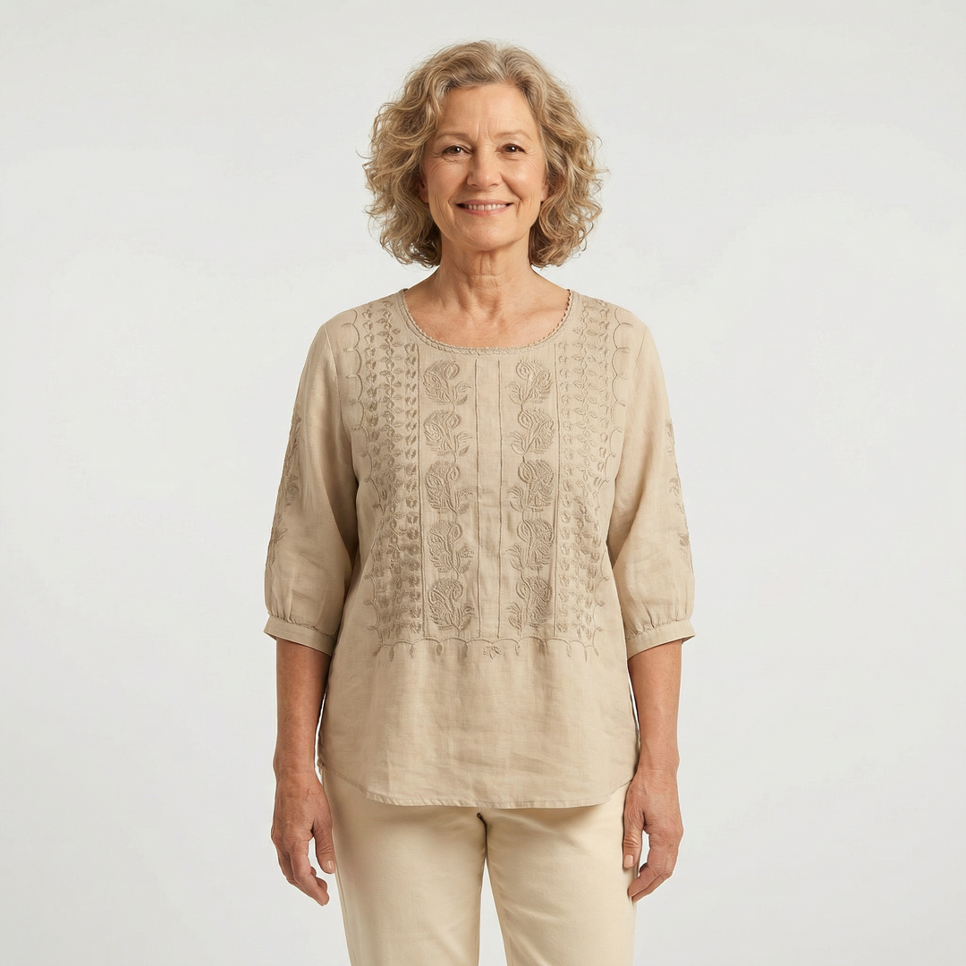 Celine Cotton-Linen Blouse