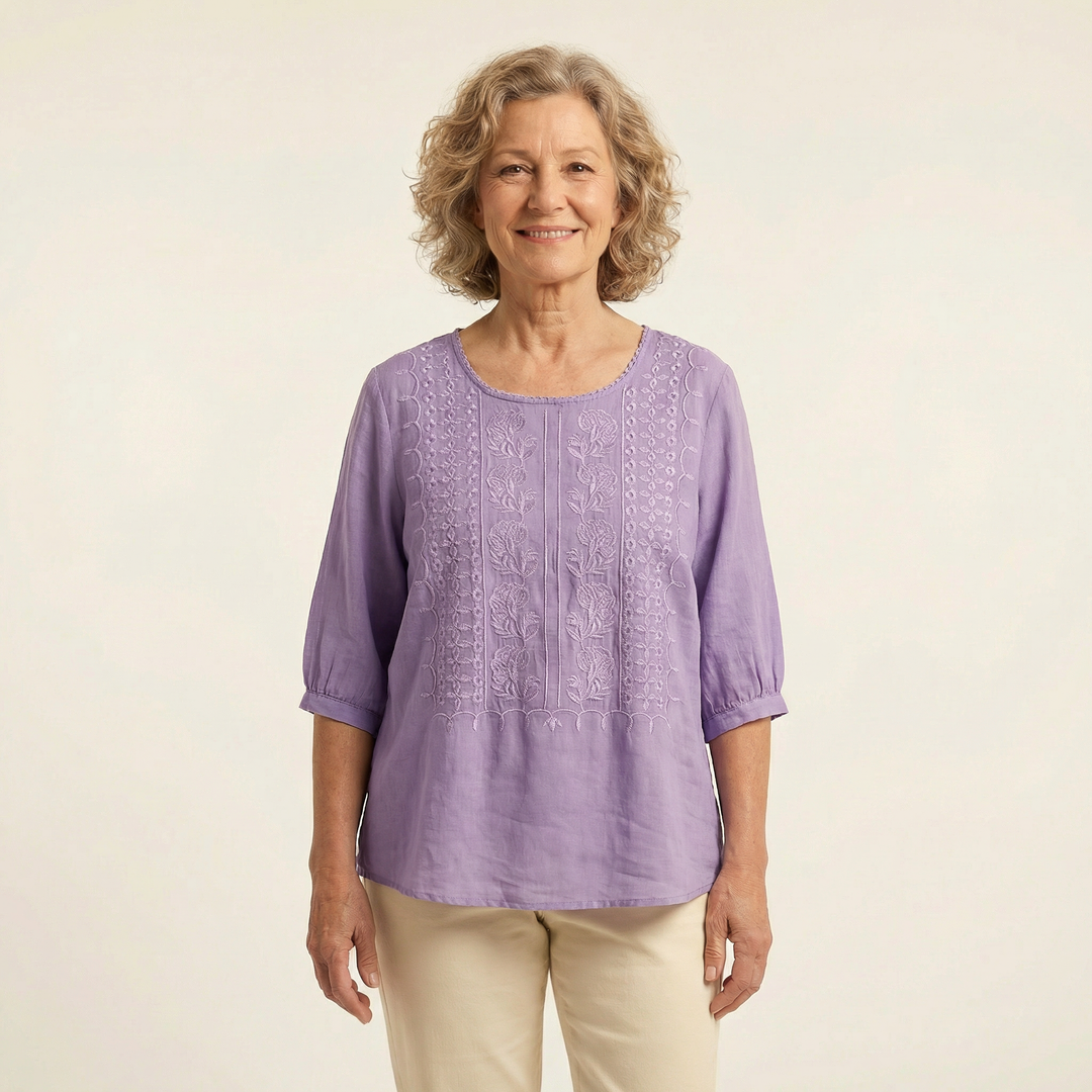 Celine Cotton-Linen Blouse