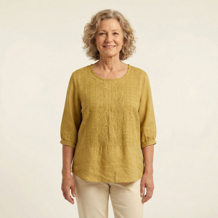 Celine Cotton-Linen Blouse