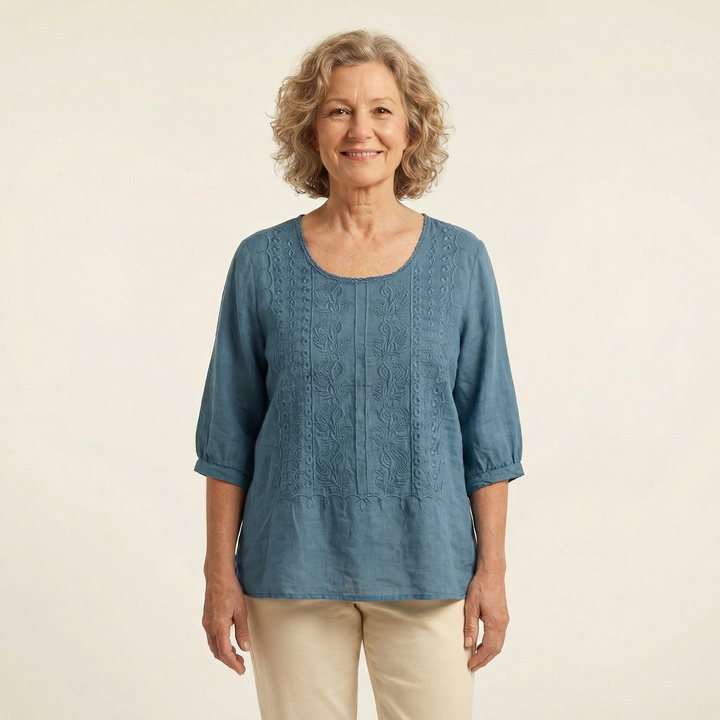 Celine Cotton-Linen Blouse