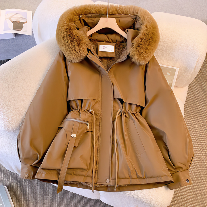 Elegant Winter Coat with Faux Fur Collar