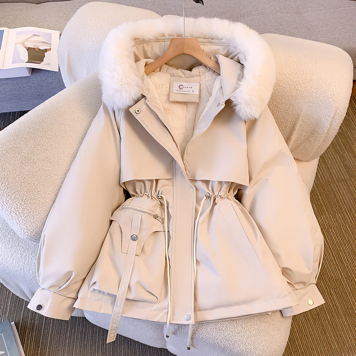 Elegant Winter Coat with Faux Fur Collar