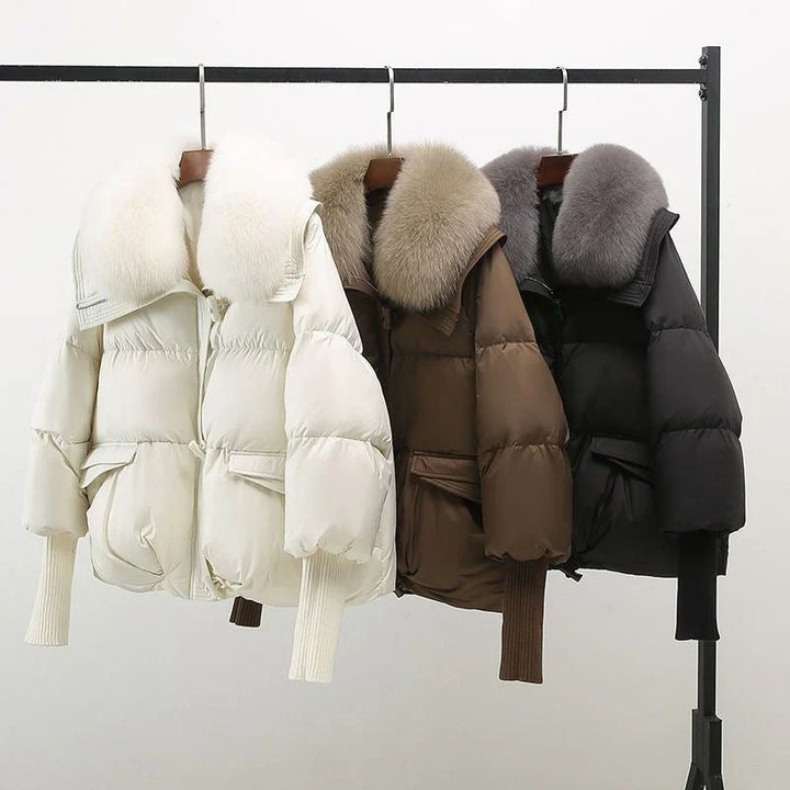 Puffer Jacket with Fur Collar