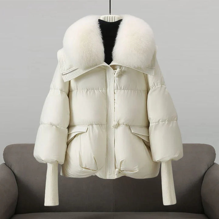Puffer Jacket with Fur Collar