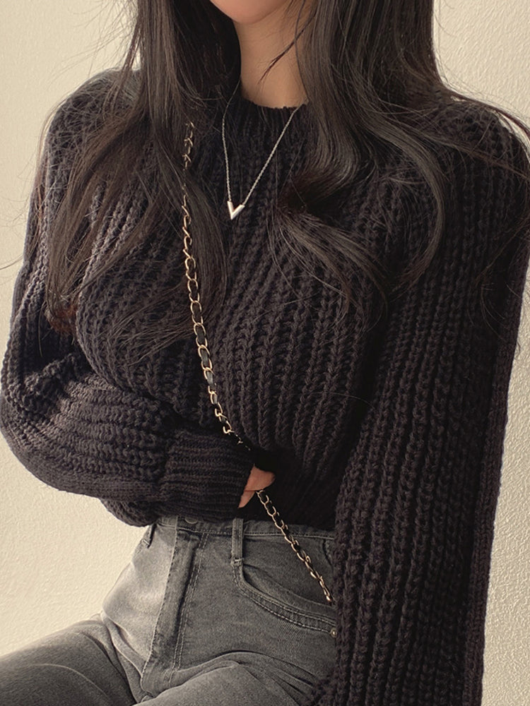 Cropped Knit Sweater