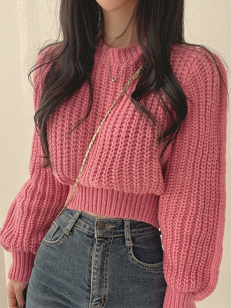Cropped Knit Sweater