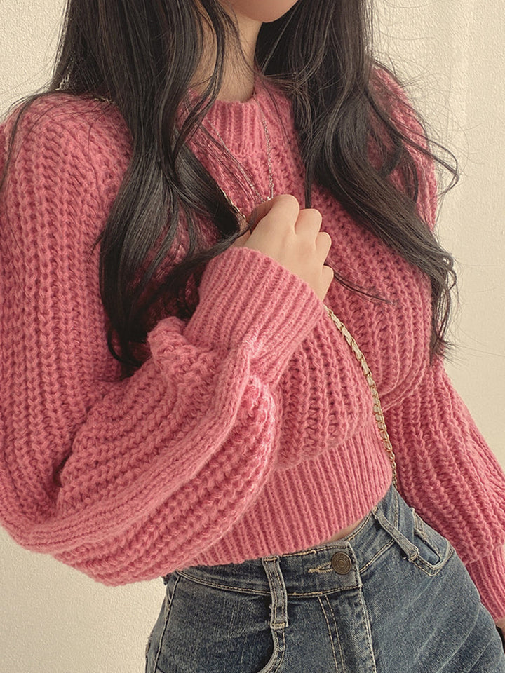 Cropped Knit Sweater