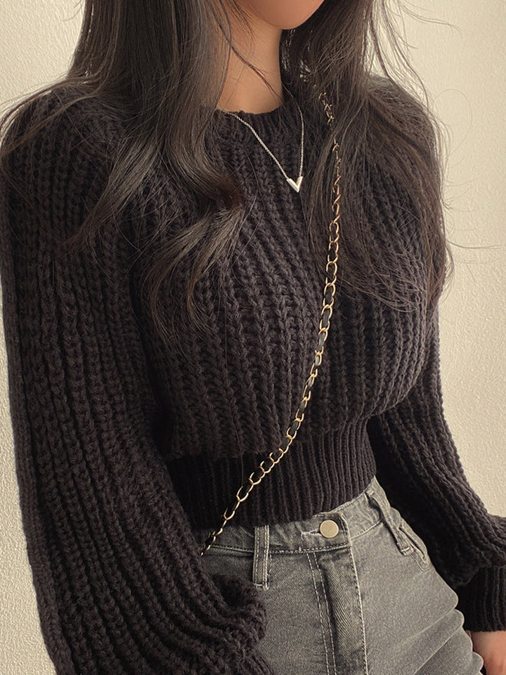 Cropped Knit Sweater
