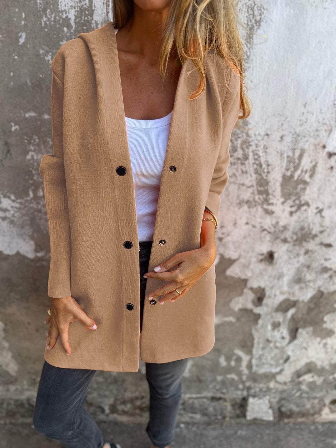 casual hooded cardigan